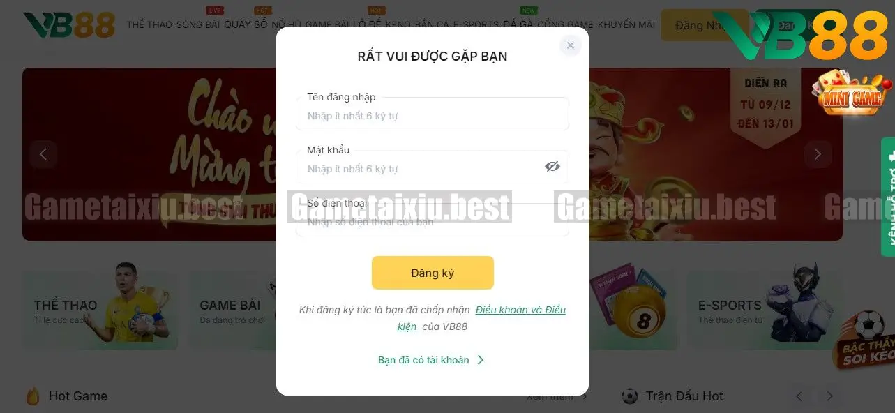 Các bước điền thông tin đăng ký tài khoản đơn giản, nhanh chóng